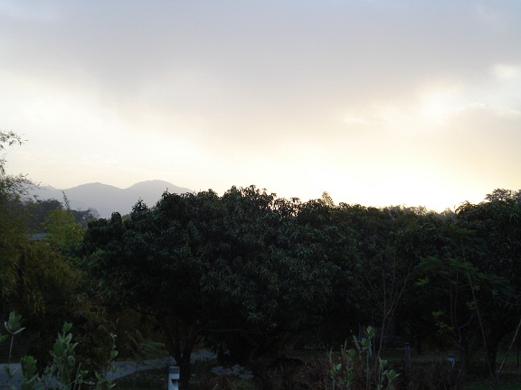 Sunrise and hills Corbett resort