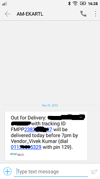 flipkart delivery number