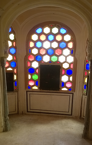 stained glass windows hawa mahal