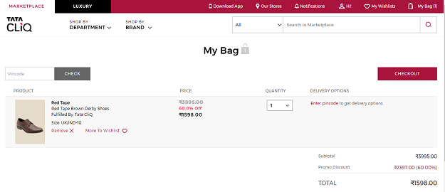 My experience with online shopping: Tatacliq review